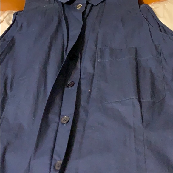 Navy blue sleeveless button down sz 14 Jones of NY - Picture 5 of 5